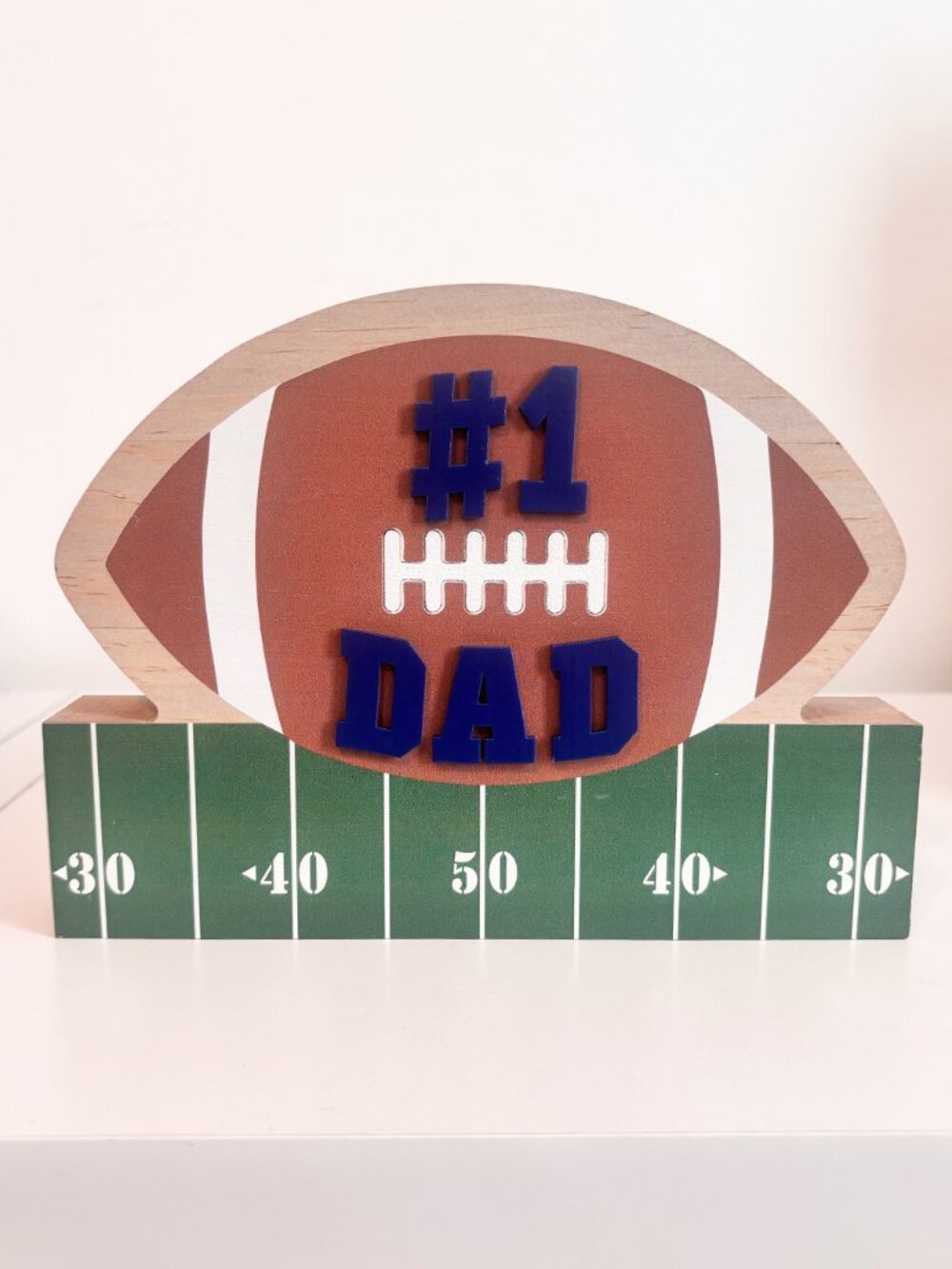 #1 Dad Football Decor Sign
